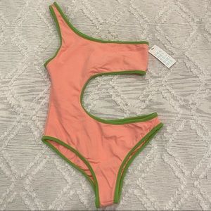 Frankies Bikinis Cash Terry One Piece Swim Suit Summer Melon